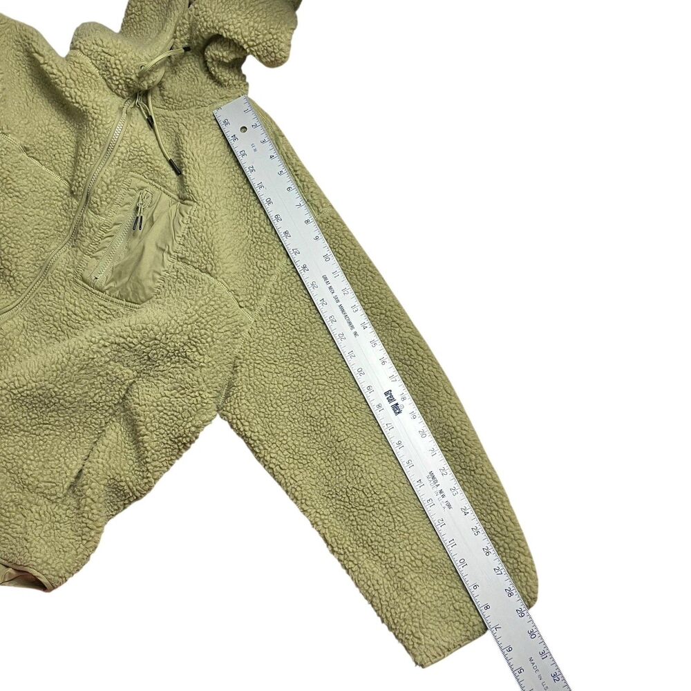 H&M Fleece Jacket Green Sherpa Hooded Zip Up Casual Streetwear - Picture 8 of 10